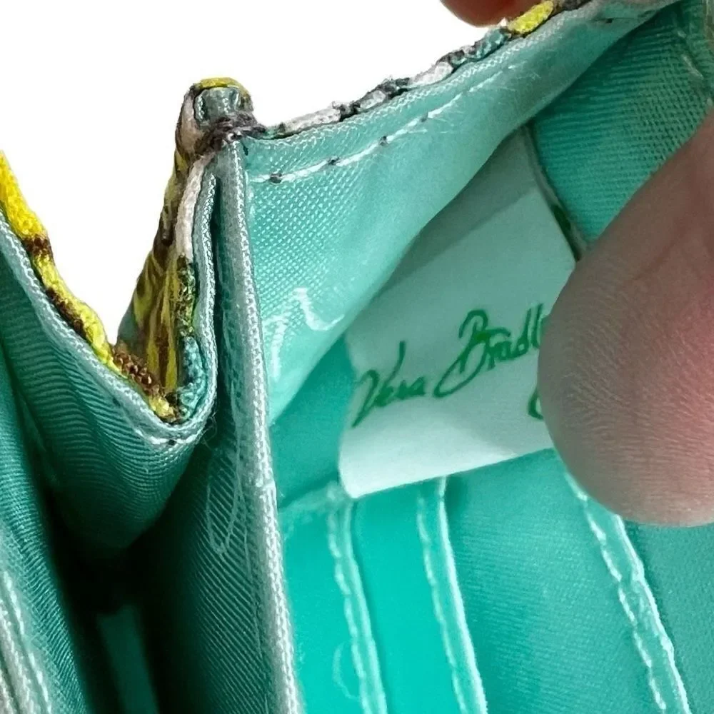 Vera Bradley lemon parfait travel wallet 9” X 4”